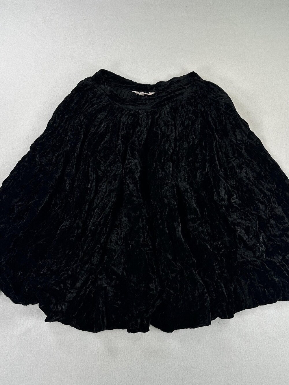 Vintage Saint Laurent Skirt Womens 36 Black Velvet Full Flare Lined France